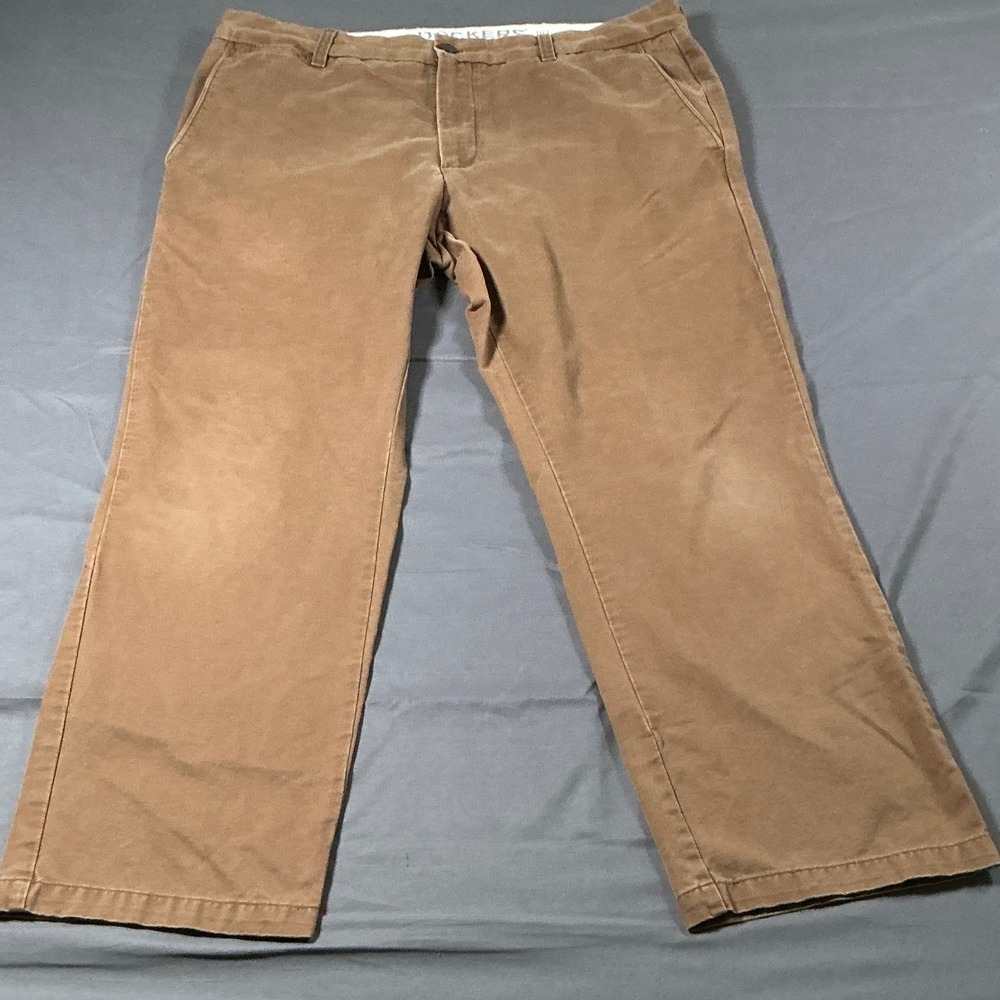 Dockers‎ D1 Slim Fit Khaki Pants Mens 36x30 Brown Tan Flat Front Chino Trousers